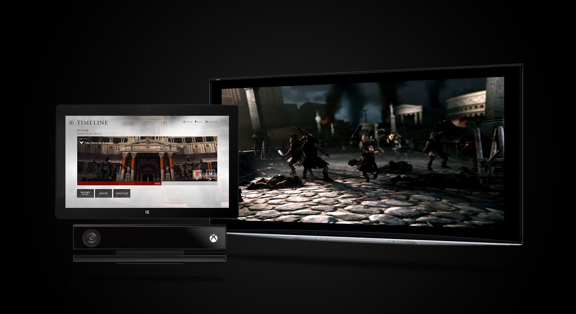 Xbox One Ryse Smartglass and Kinect Interface Exchange